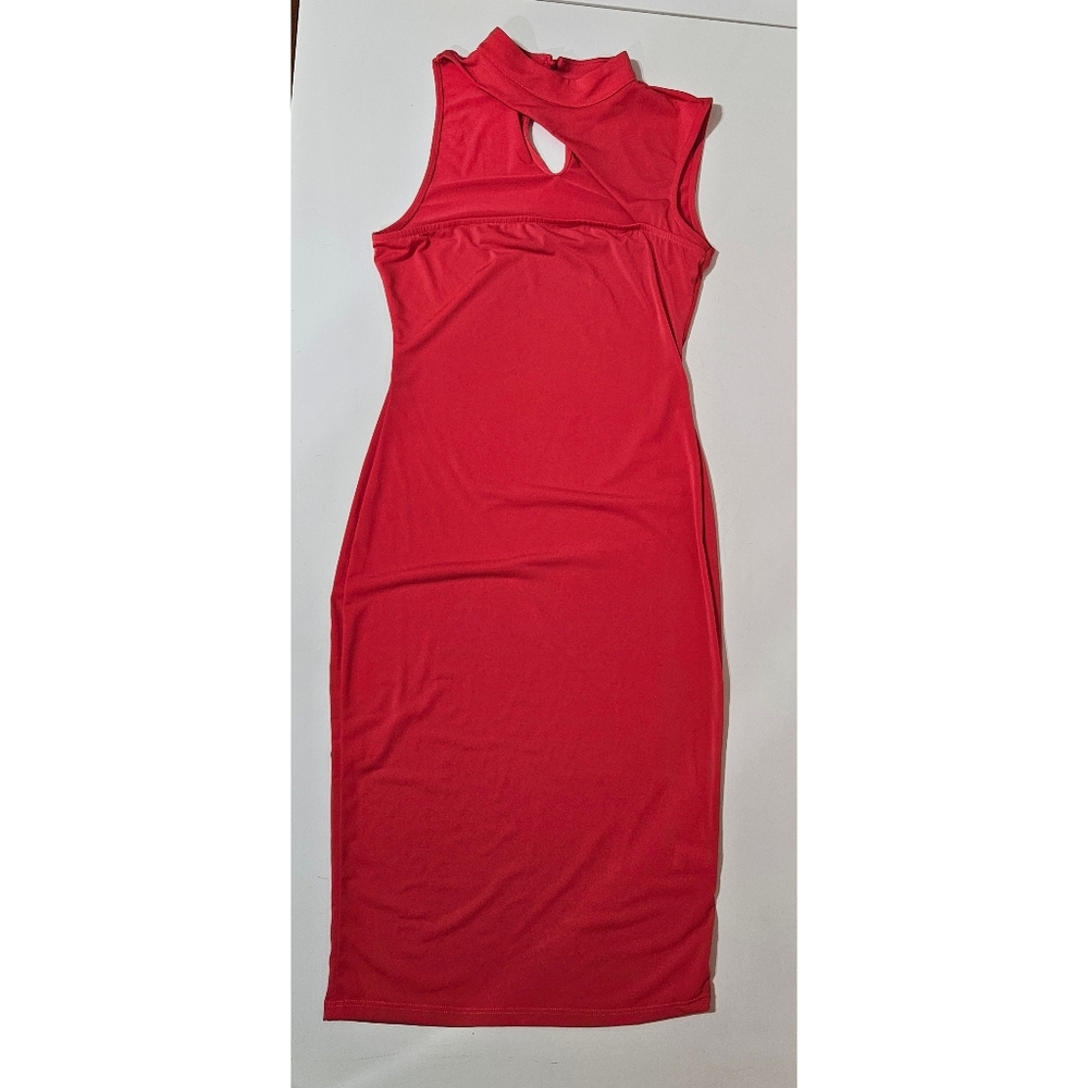 VENUS Vibrant Pink Punch Midi Bodycon Dress Small